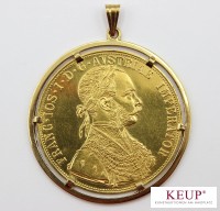 Goldener Münzanhänger