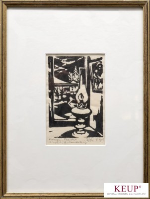 Bild Linolschnitt Erbe-Vogel