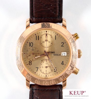 Bild Goldene Armbanduhr - Marke Time Gold mit Komplikation